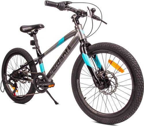 Verdant Kinderfiets voor jongens aluminium jeugdfiets van 6 tot 10 jaar, 20 inch Grafiet Blauw, 6 versnellingen Shimano fiets voor kinderen, in hoogte verstelbaar