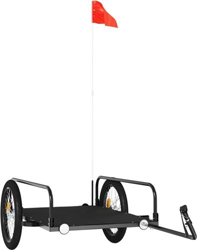 vidaXL - Fietstrailer - 135x70x37 - cm - ijzer - zwart