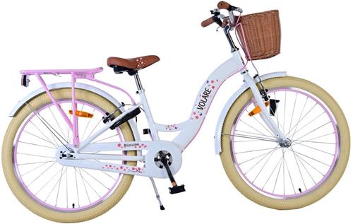 Volare Blossom Kinderfiets - Meisjes - 24 inch - Wit - Twee handremmen