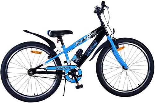 Volare Sportivo Kinderfiets - Jongens - 24 inch - Zwart Blauw - Twee Handremmen