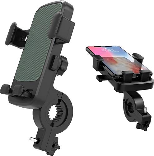 Universeel Telefoonhouder fiets | Fietshouder telefoon | Fiets Houder voor Telefoon en Smartphone | Klik- en zijspan klemsysteem | 360 graden roteren - Groen LB505