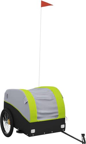 vidaXL - Fietstrailer - 45 - kg - ijzer - zwart - en - groen