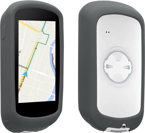 kwmobile hoes geschikt voor Garmin Edge Explore 2 - Siliconen beschermhoes voor fietsnavigatie - steengrijs
