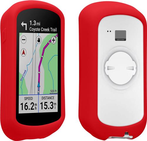 kwmobile hoes geschikt voor Garmin Edge Explore 2 - Siliconen beschermhoes voor fietsnavigatie - rood
