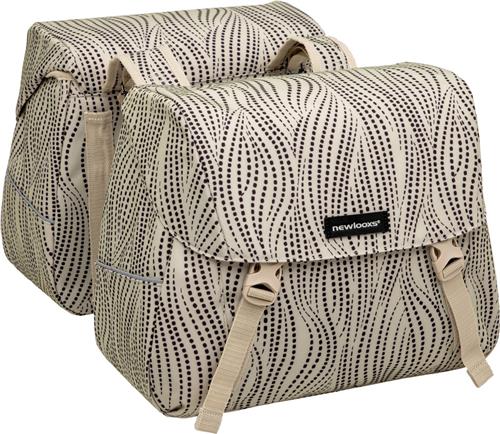 New Looxs Alma Joli Double - Dubbele Fietstas - Geschikt voor elke Bagagedrager - Ook voor Elektrische Fietsen - Ruim, Stevig en Vormvast - 37 L - Zand