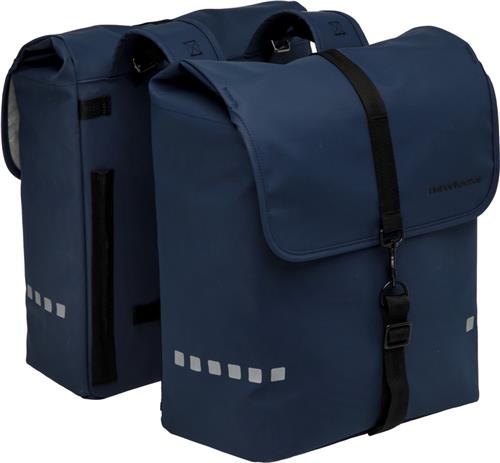 New Looxs ® Odense Double - Fietstassen Dubbel - Bevestiging met Riempjes - Fietstassen Electrische Fietsen - Waterafstotend Polyester - 39 Liter - Dark Blue