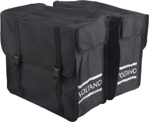 Voltano Dubbele Fietstas XL - Zwart - 48 Liter - Waterdicht - Universele bevestiging - Fietstassen Elektrische Fietsen