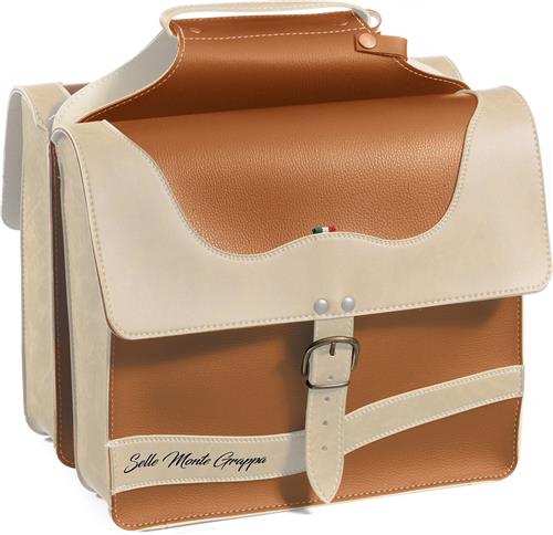 Monte Grappa dubbele tas Onda honingbruin-wit