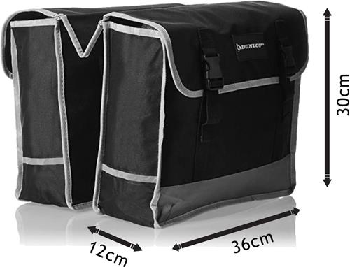 Dunlop - Dubbele Fietstas - Zwart - 26 l