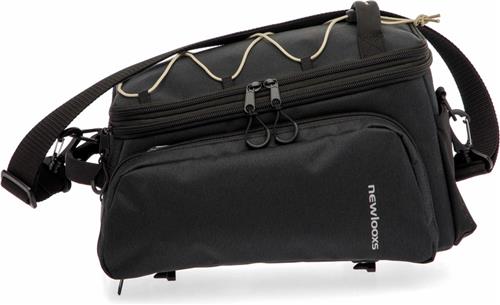 New Looxs ® Sports Trunkbag Racktime 2.0 - Bagagedragertas - Fietstas Enkel - Ingebouwde Racktime-Adapter - Waterdicht door Regenhoes (inclusief) - Vergrootbaar tot 31 L - Zwart