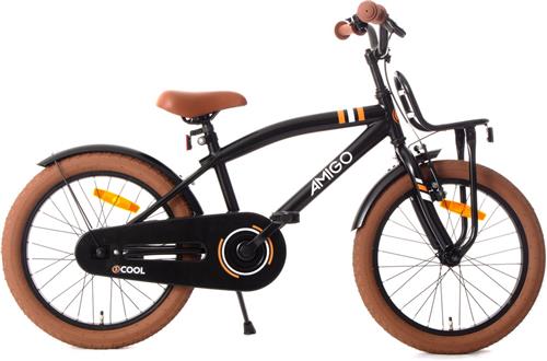 AMIGO 2Cool Jongensfiets 18 Inch - Kinderfiets voor 5 tot 7 Jaar - 105-120 cm - Zwart