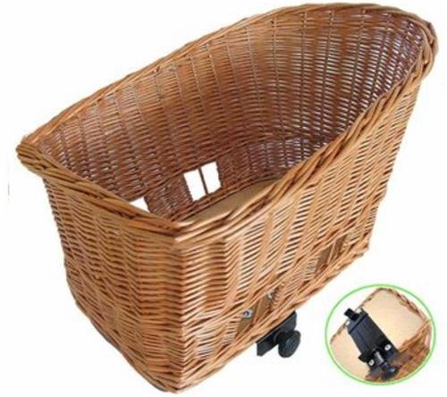 Basil Pasja Hondenfietsmand L - Achter - Riet - Inclusief Bevestigingssysteen - Large - Bruin - 50 cm