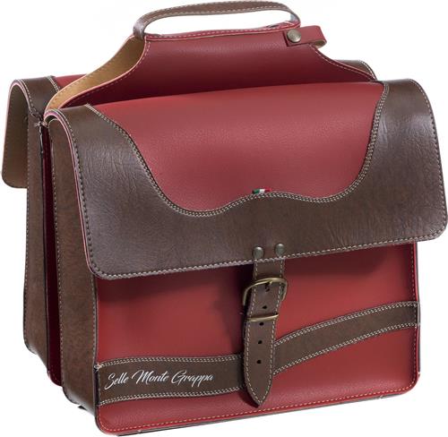 Selle Monte Grappa Dubbele tas Onda rood-bruin