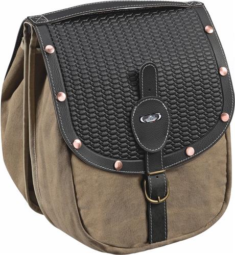 Selle Monte Grappa British Dubbele Fietstas - Leer - 16 liter - Zwart