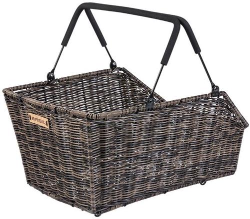 Basil Cento Rattan Look MIK - 22 Liter- achtermand, nature brown- weersbestendig