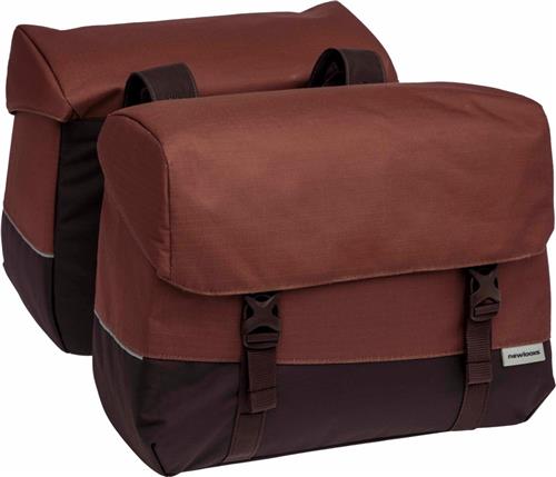 New Looxs ® Oslo Joli Double - Dubbele Fietstas - Geschikt voor elke Bagagedrager - Ook voor Electrische Fietsen - 100% Gerecycled Polyester - Stevig, Ruim en Vormvast - 37L - Burgundy-Rust