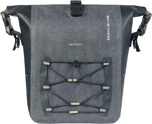Basil Navigator Storm - Enkele Fietstas MIK STUDS - 12-15 Liter - 100% Waterdicht - Zwart