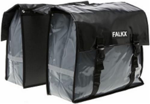 Falkx Dubbele Fietstas Zwart / Grijs - 40 L - Bisonyl - Geschikt voor E-bikes