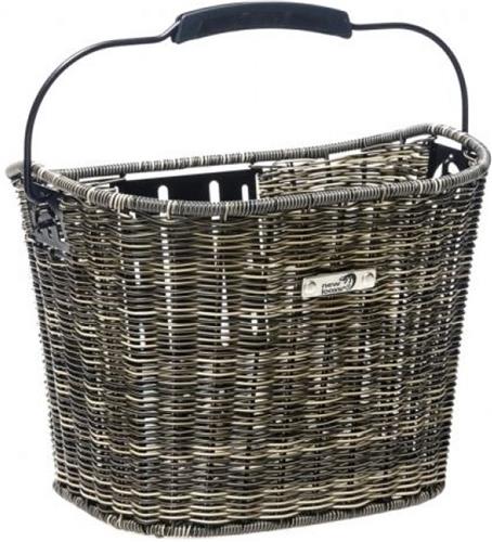 New Looxs Lombok Rotan Look Afneembare Fietsmand Stuur - 19 liter - Grijs