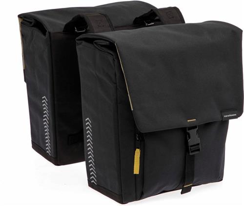 New Looxs ® Tulum Double - Dubbele Fietstas - 100% Gerecycled Polyester - Geschikt voor Elektrische Fietsen - Geschikt voor elke Bagagedrager - 32 Liter - Zwart