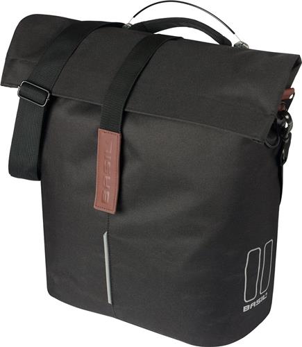 Basil City - Fiets Shopper MIK Studs - 14-16L - Zwart - Waterafstotend - Reflectiedetails