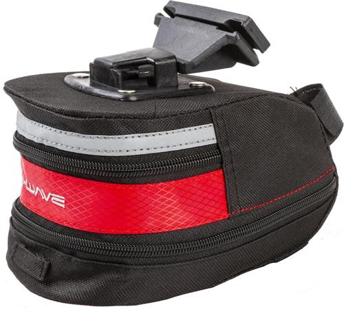 Zadeltas M-Wave Tilburg large met klikbevestiging - zwart/rood