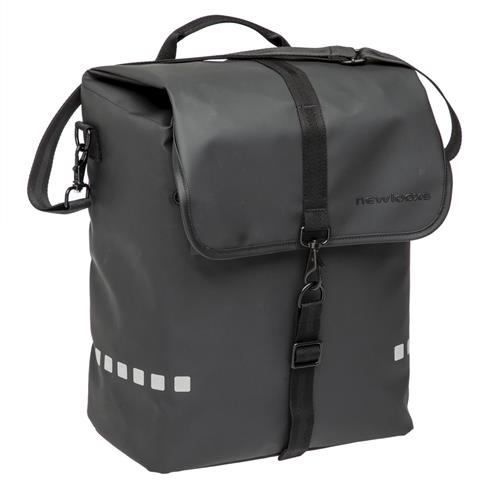 New Looxs Odense Single - Enkele Fietstas - Waterafstotend Polyester - Afneembare Fietstas Enkel - Geschikt voor Elektrische Fietsen - 17,5 liter - Zwart