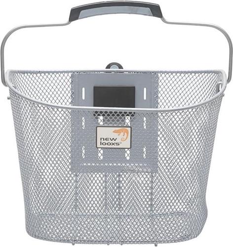 New Looxs Toscane SmartLock Afneembare Fietsmand Stuur - 19 liter - Staal - Zilver