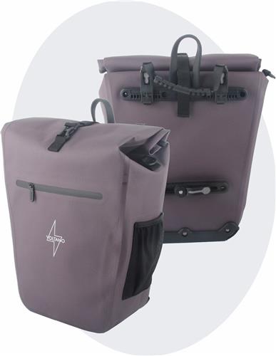 Voltano Luxe E-bike Fietstas 28L  Taupe  Pakaftas Met Laptop vak  100% Waterdicht - Met Schouderband