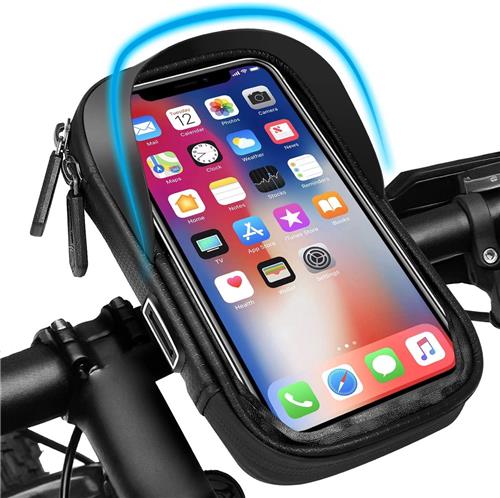 Fietsstuurtas | LB-492 mobiele telefoonhouder voor fiets en motorfiets | waterdichte mobiele telefoonhouder stuurtasbevestiging | 360° draaibare frametas, fietstas voor 6,5 inch mobiele telefoons