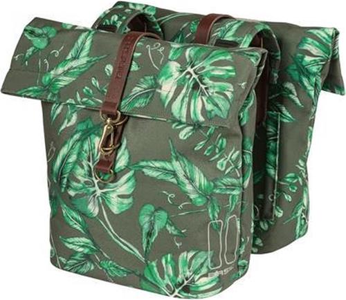 Basil Ever-Green - Dubbele fietstas - 32 Liter - Waterafstotend materiaal - Gerecycled PET polyester - Groen