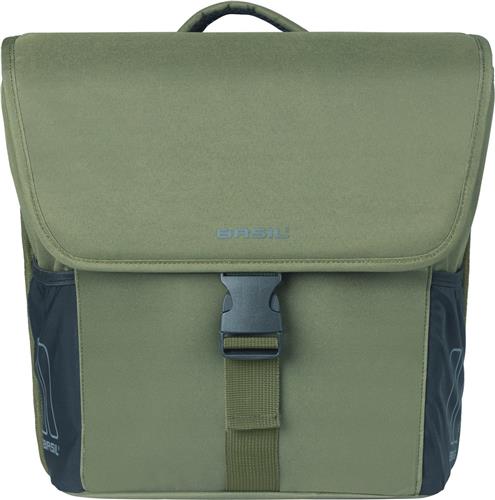 Basil GO - Dubbele fietstas MIK - 32L - Solid black - Waterafstotend - Reflectiedetails-Elastische zijvakken -