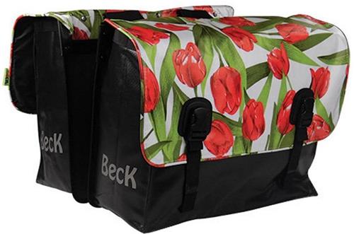 BECK Classic - Dubbele Fietsstas - Tulips Red - 46L