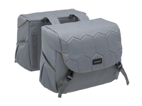 New Looxs Quilted Mondi Joy Double Dubbele Fietstas - 38 liter - Grijs