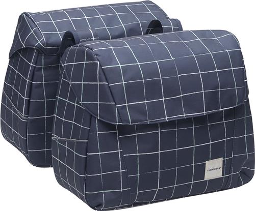 New Looxs Check Joli Dubbele Fietstas - 37 liter  Blauw