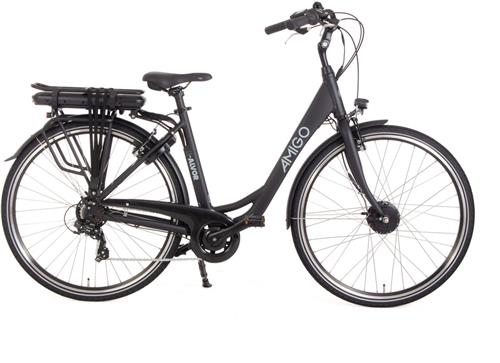 AMIGO E-Alvor D1 Elektrische Fiets - E-bike 28 Inch - 50 cm - Damesfiets - 7 Versnellingen - V-Brakes - 536 Wh Accu - Matzwart