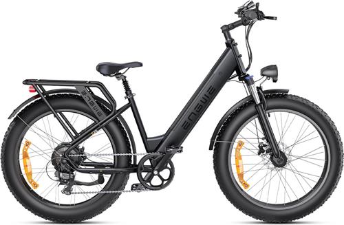 ENGWE E26 ST Elektrische fiets - Actieradius 140km - Verwijderbare batterij 48V16Ah - Motor 250W - Shimano 7 versnellingen - met voorvering - VTC Fatbike - Zwart