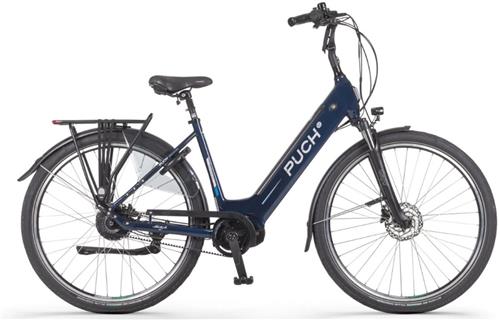 PUCH E-Zirkon Enviolo Belt Elektrische Fiets  E-bike  Rijklaar Geleverd - Lage Instap - Riemaandrijving - Framemaat 54 - Uitneembare Accu - 28 Inch - 250W Bafang Middenmotor - 150 km Actieradius - Deep Blue Glossy