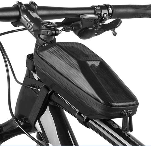 Fiets Frame Bag, Waterdichte Fiets Voorframe Telefoon Tas Top Tube Pouch Fietsen Pack Fiets Kit Pakket Accessoires voor Mountainbike Racefiets - Zwart