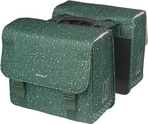 Basil Flair - Dubbele fietstas MIK - 35L - Groen - Waterafstotend - Reflectiedetails