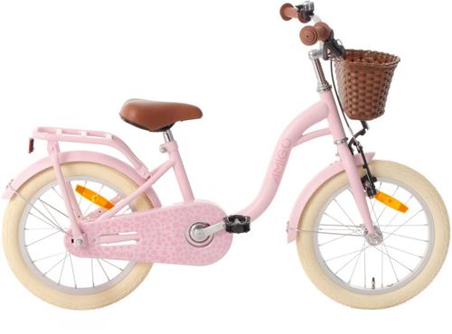 AMIGO Fairy Meisjesfiets 18 Inch - Kinderfiets voor 4 tot 6 Jaar - 100-115 cm - Roze - met Standaard