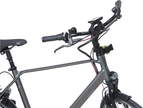 Basil Ahead-stuurpenhouder - Aluminium - Zwart - Geschikt voor KF adapterplaten - Ø22.4mm tot Ø28,6mm