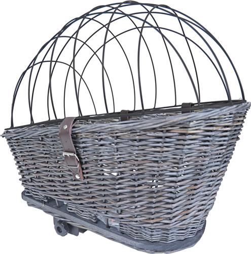 Fietsmand riet - 42/57cm - Voor/achter - Grijs