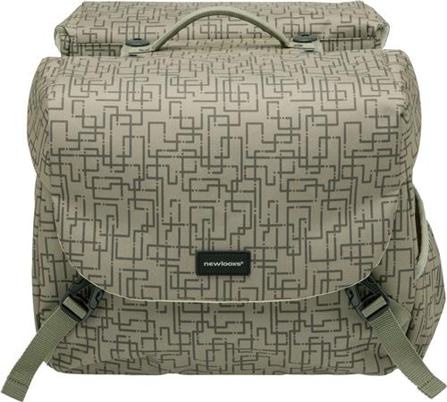 New Looxs Ivy Mondi Joy Dubbele Fietstas Racktime - 38 liter - Walnoot Ivy grijs groen