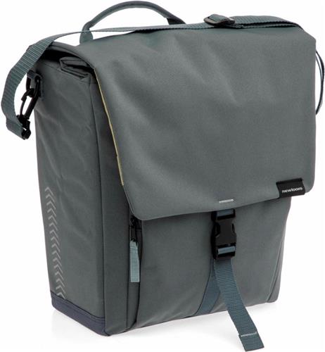 New Looxs ® Tulum Single - Enkele Fietstas - 100% Gerecycled Polyester - Afneembare Fietstas Enkel - Geschikt voor Elektrische Fietsen - 16 liter - Schoudertas - Grey-Green