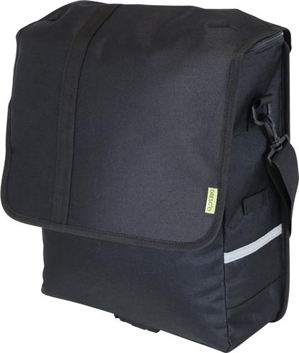 Dresco Fiets Schoudertas 20 Liter met laptopvak | Enkele Fietstas | Pakaftas Zwart