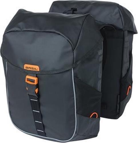 Basil Miles Tarpaulin Dubbele fietstas - Zwart - 34 Liter