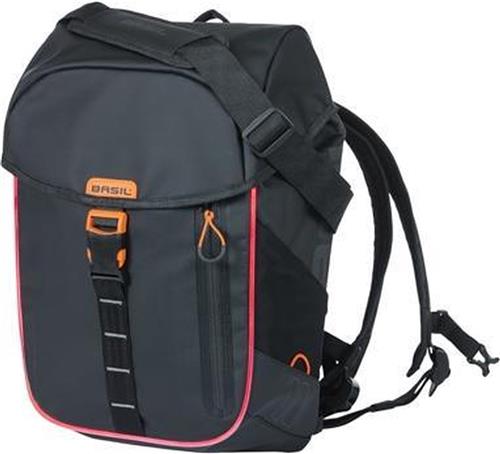 Basil Miles Fietsrugzak Nordlicht - Enkele Fietstas - Zwart - 13 Liter
