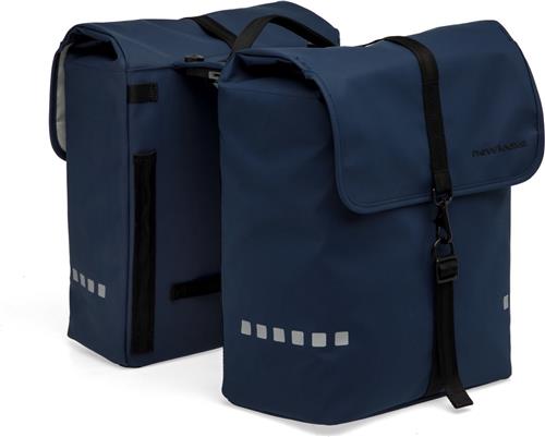 New Looxs ® Odense Double MIK - Dubbele Fietstas - Geschikt voor Elektrische Fietsen - Afneembare Tas voor MIK Bagagedrager - Waterafstotend Polyester - 39 Liter - Dark Blue