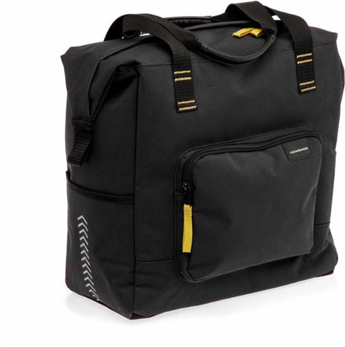 New Looxs ® Tulum Camella - Enkele Fietstas - 100% Gerecycled Polyester - Shopper met Rits - Pakaftas Enkel - Boodschappentas met Haken - Stevig en Afneembaar - 26 Liter - Zwart